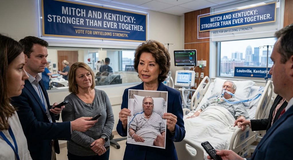 A campaign event at a Kentucky hospital.